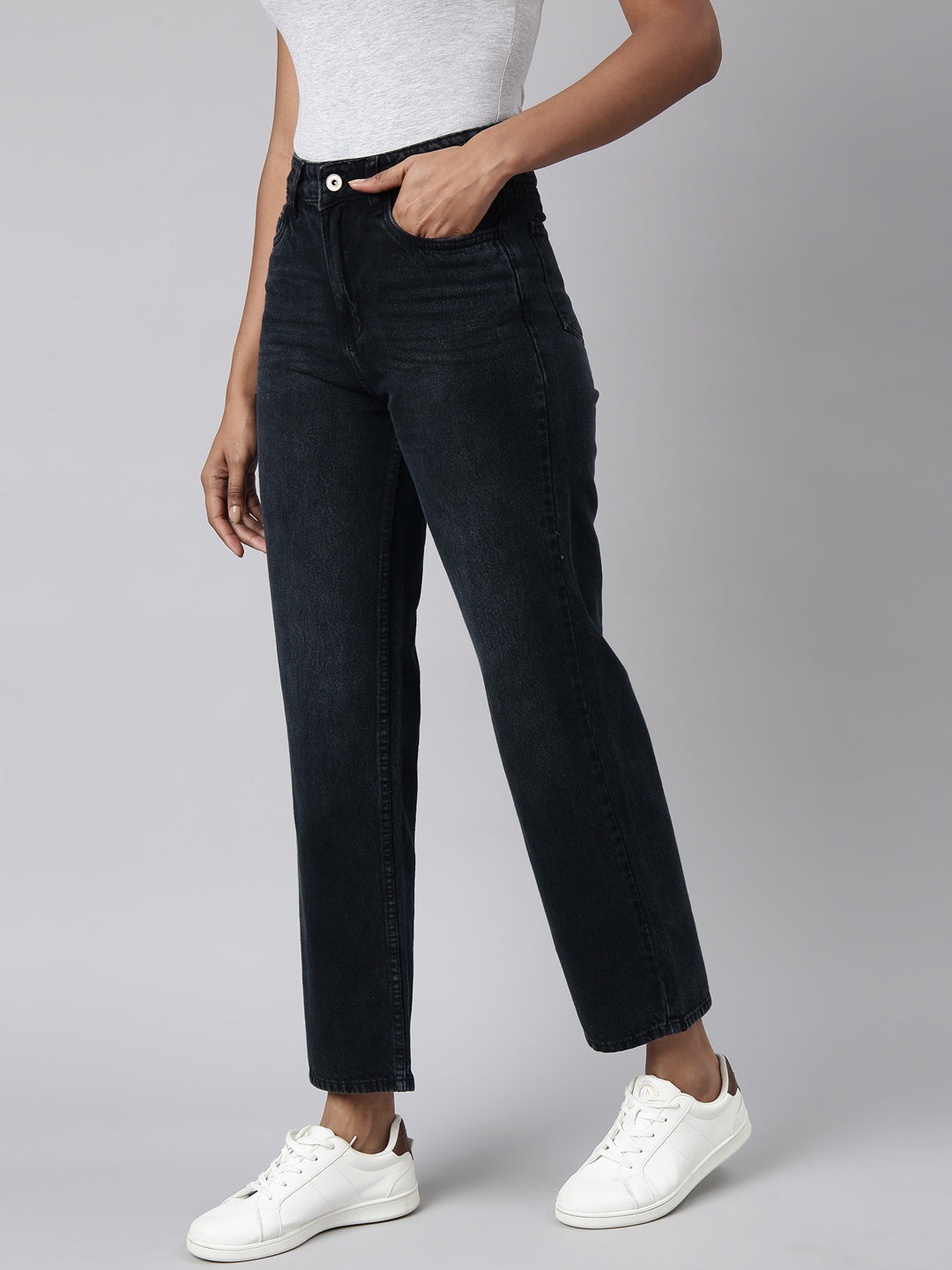 Navy Blue Straight Fit Jeans