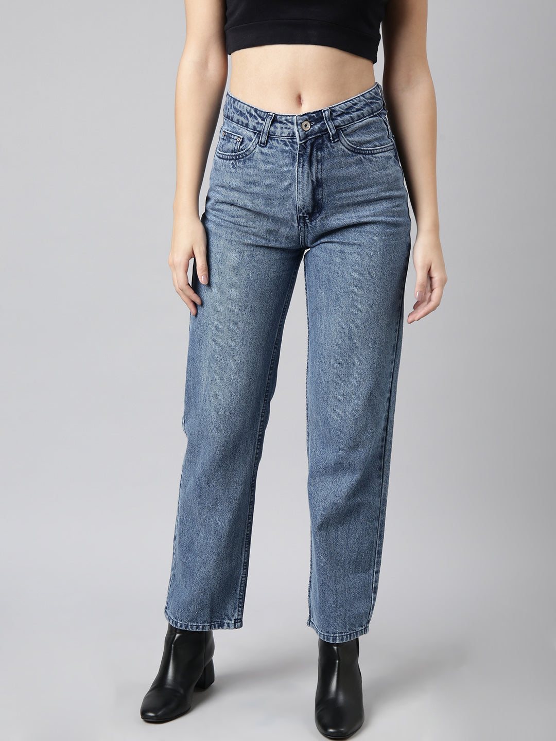 Blue Straight Fit Light Fade Jeans
