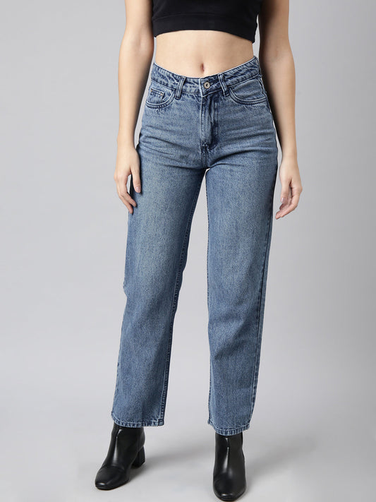 Blue Straight Fit Light Fade Jeans