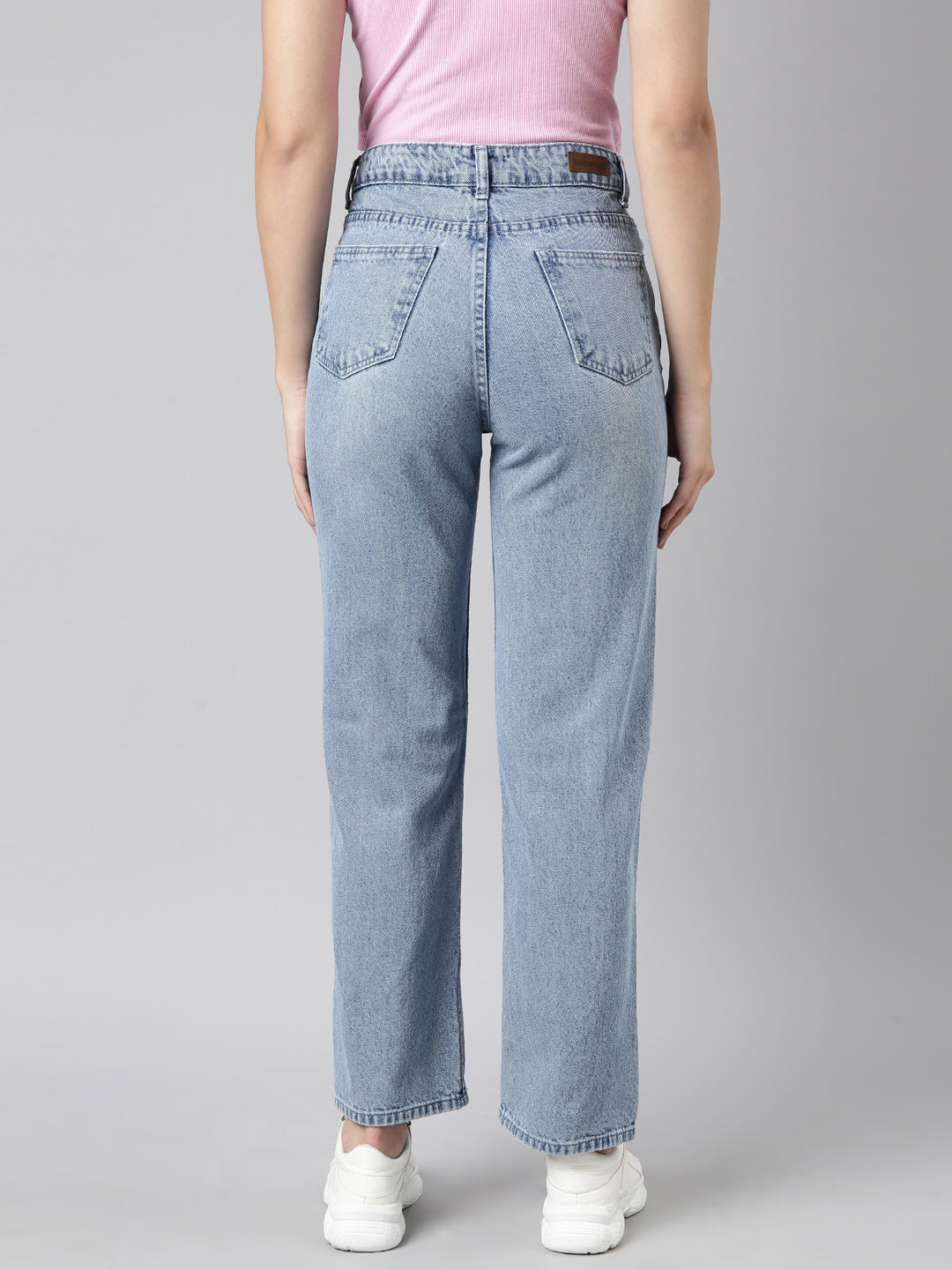 Blue Straight Fit Heavy Fade Mid-Rise Jeans
