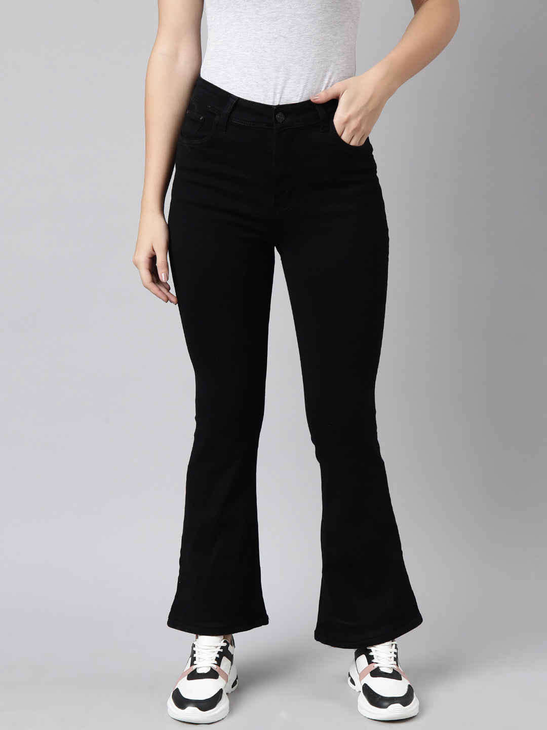 Black Bootcut Stretchable Denim Jeans