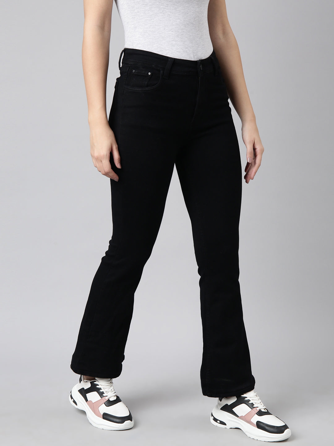 Black Bootcut Stretchable Denim Jeans