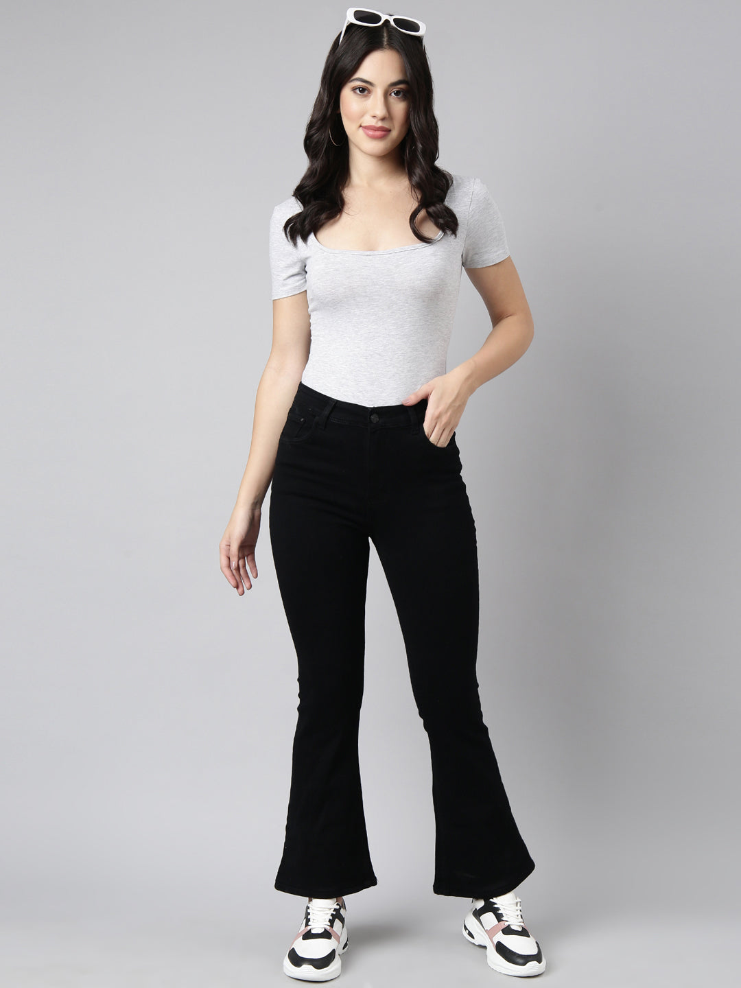 Black Bootcut Stretchable Denim Jeans