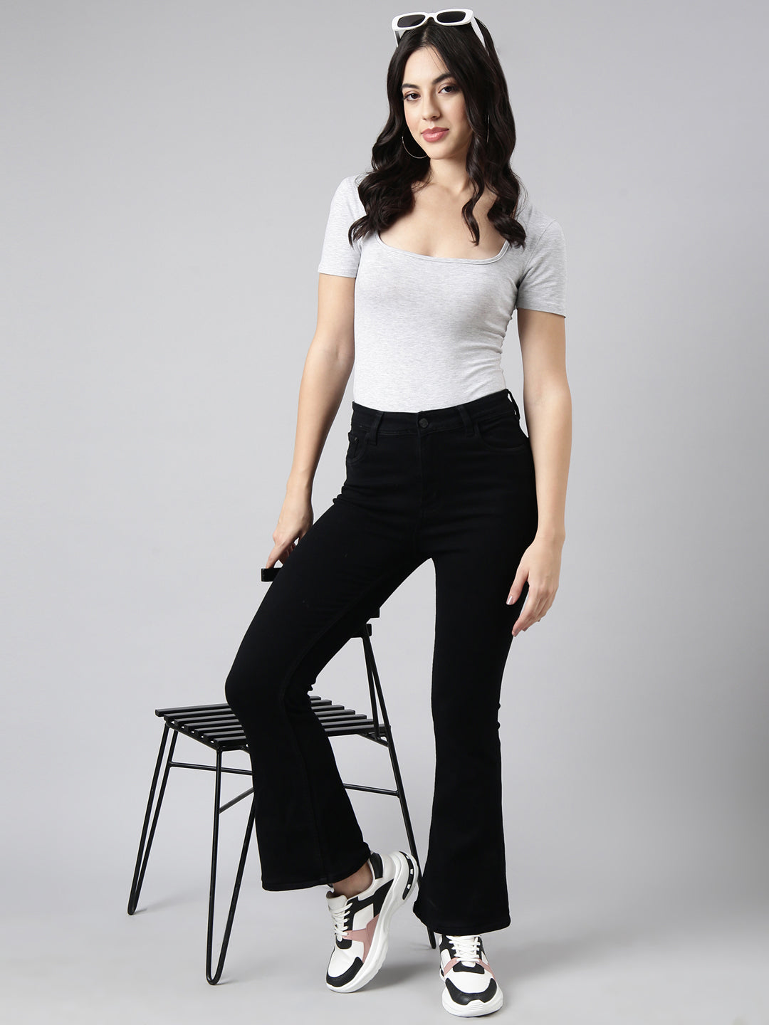 Black Bootcut Stretchable Denim Jeans