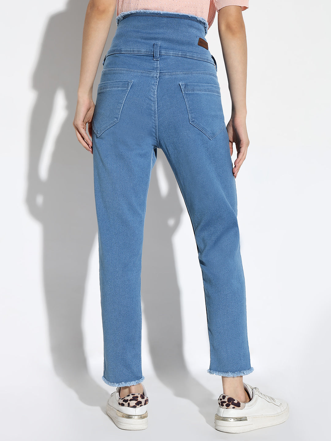 Blue Comfort Slim Fit Acid Wash Stretchable Jeans
