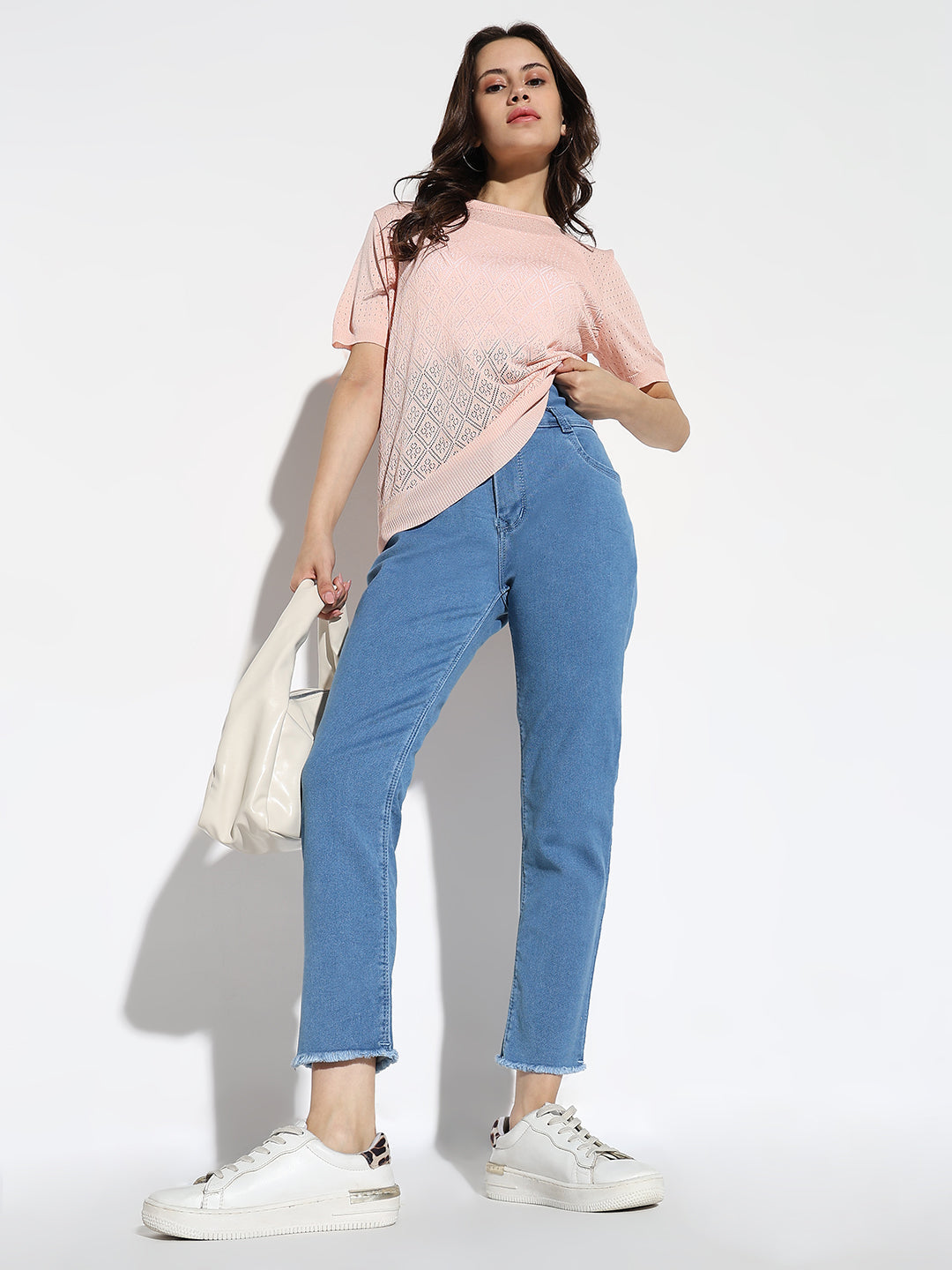 Blue Comfort Slim Fit Acid Wash Stretchable Jeans