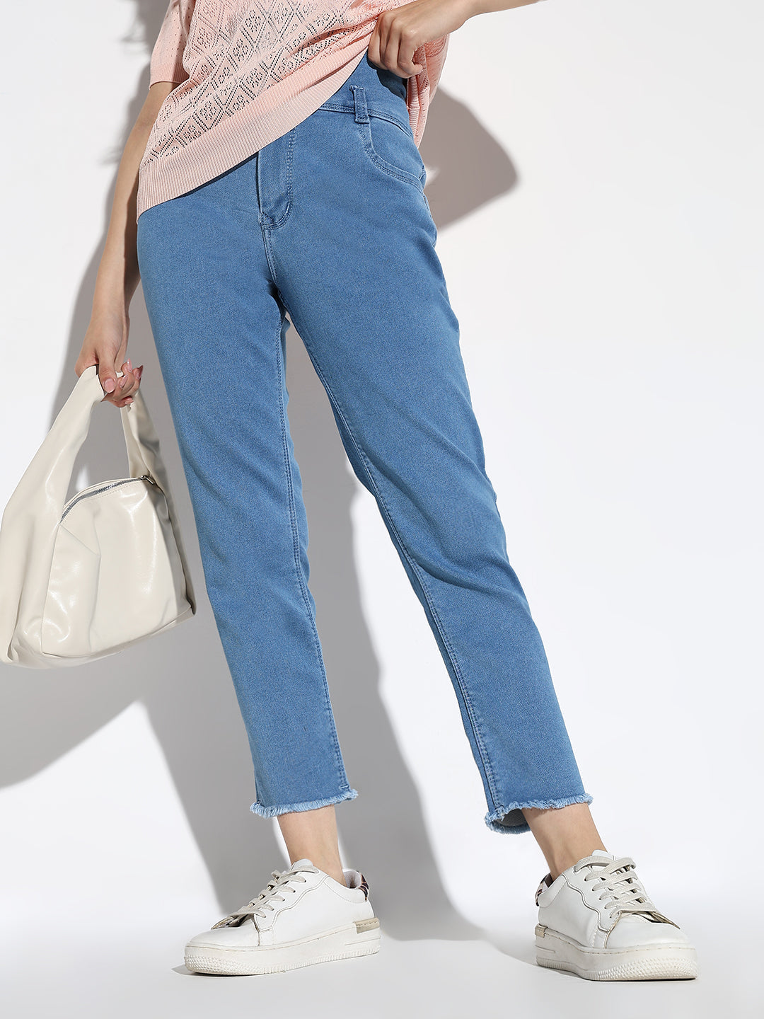 Blue Comfort Slim Fit Acid Wash Stretchable Jeans