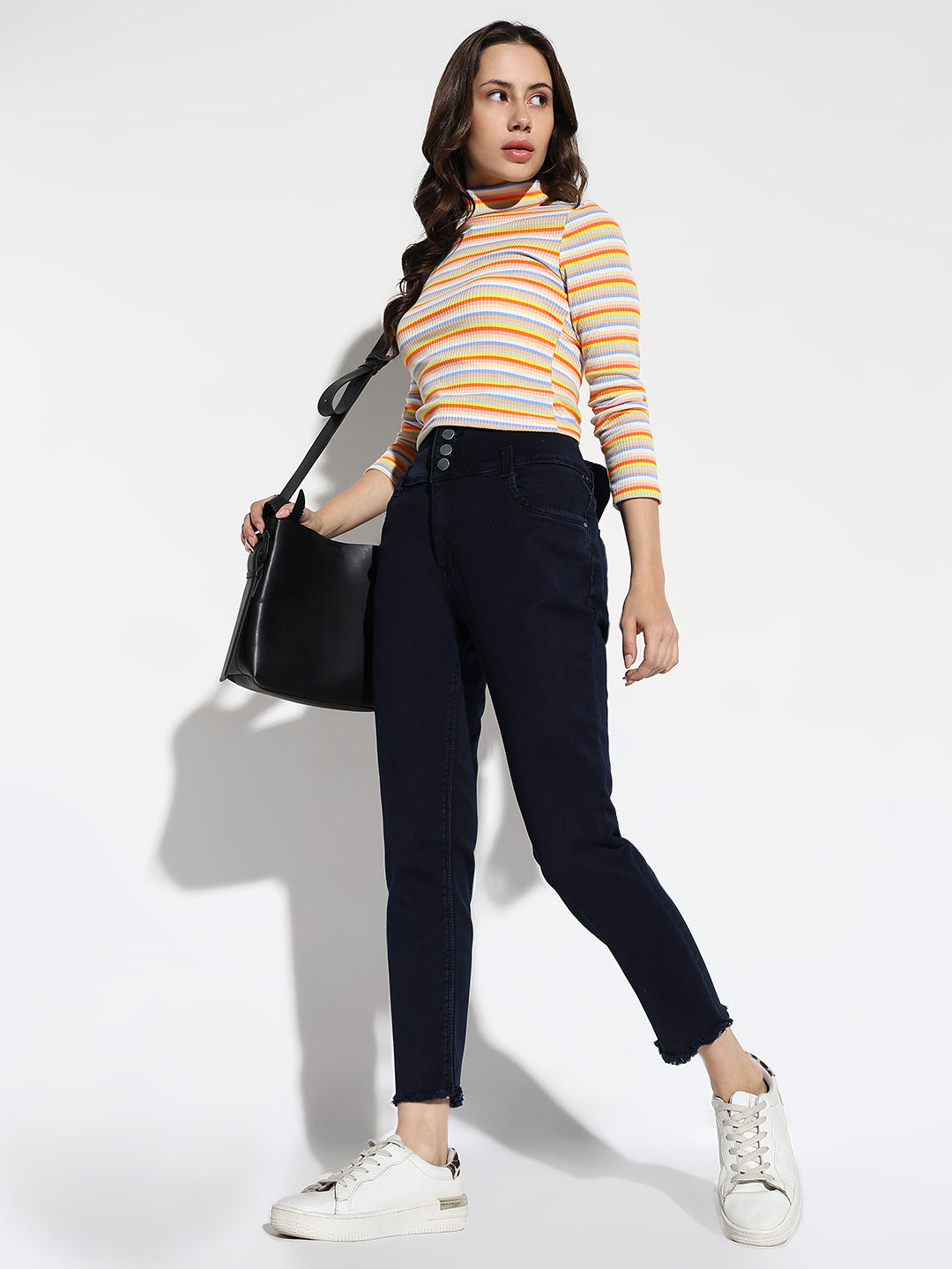 Navy Blue Comfort Slim Fit High-Rise Stretchable Jeans