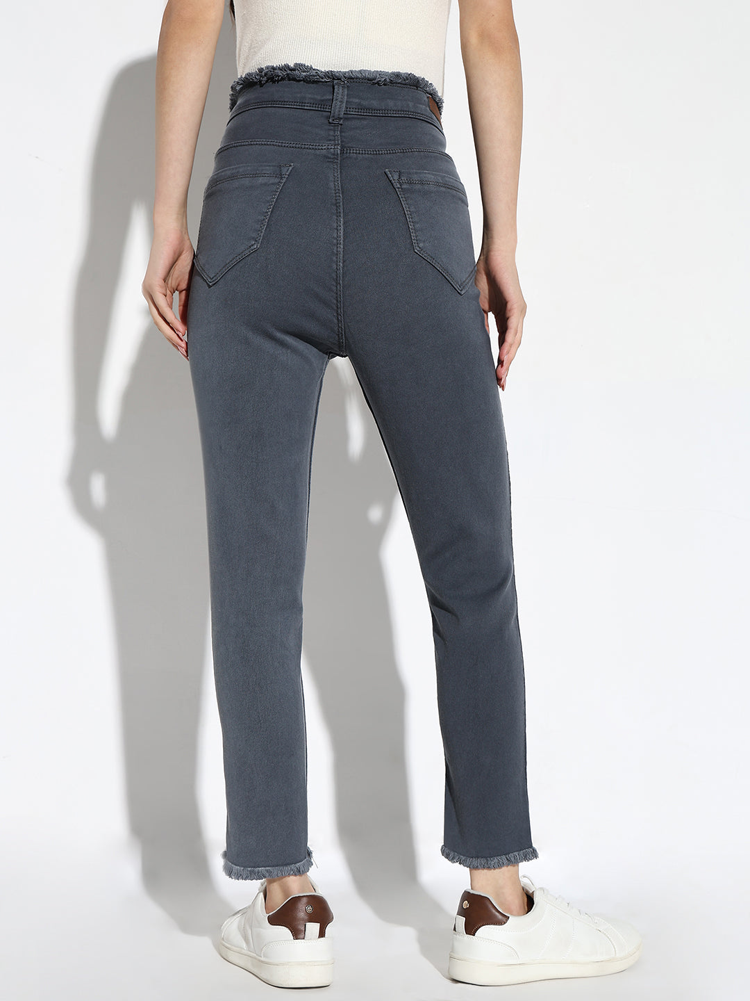 Grey Comfort Slim Fit Light Fade Cotton Stretchable Jeans