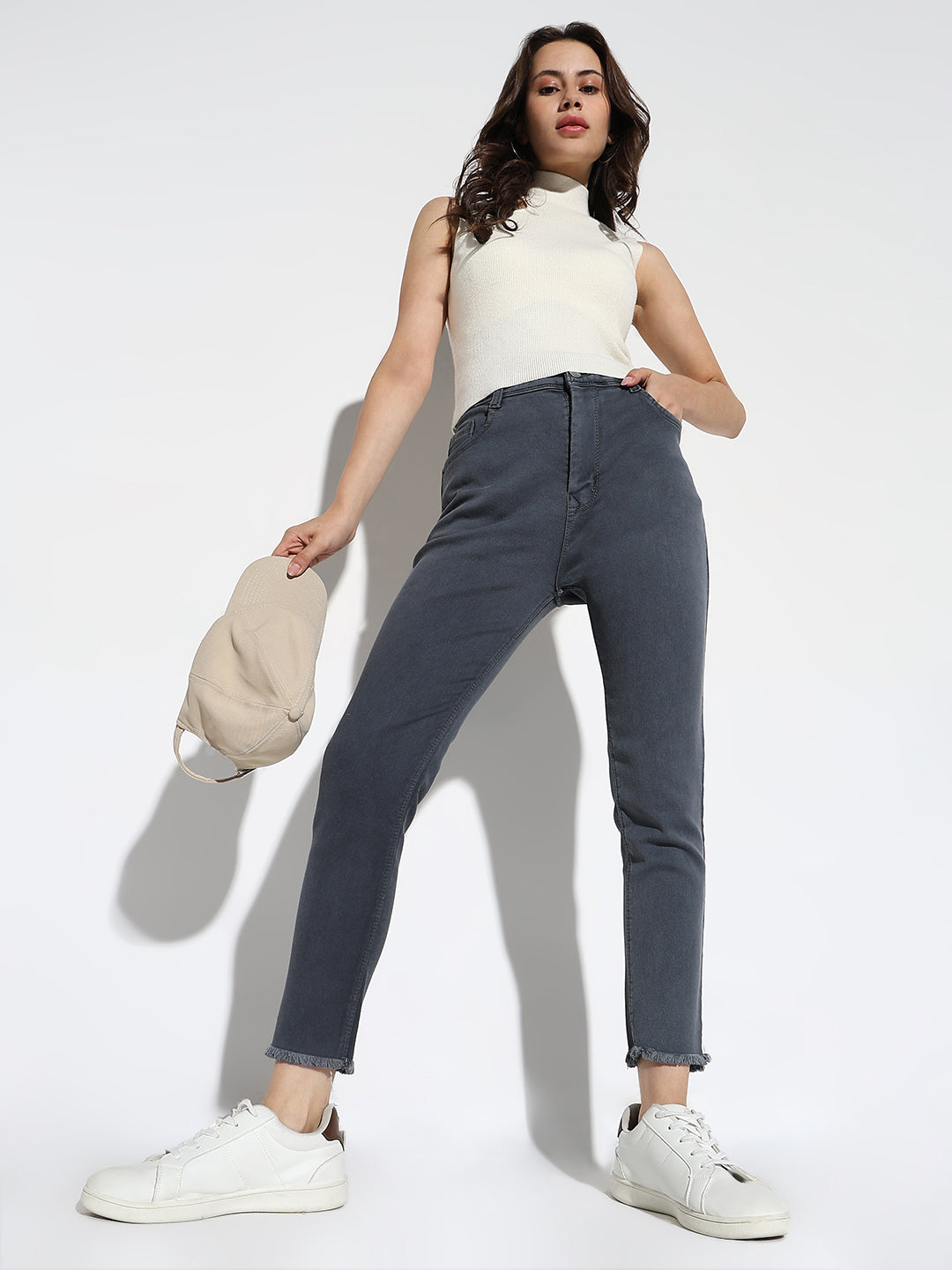 Grey Comfort Slim Fit Light Fade Cotton Stretchable Jeans