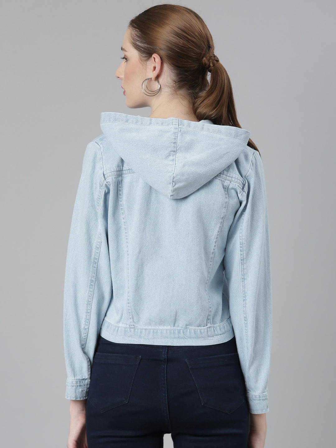 Blue Hooded Denim Jacket