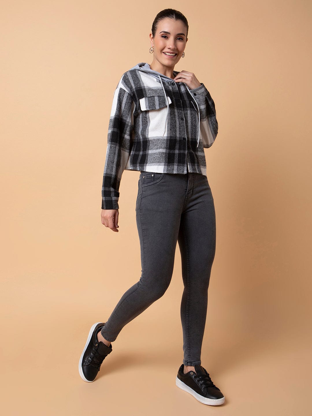 Grey Straight Fit Mid-Rise Stretchable Jeans
