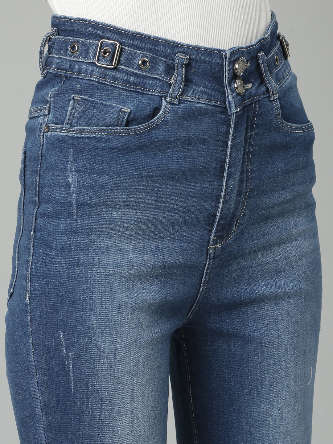 Blue Straight-Leg Jeans