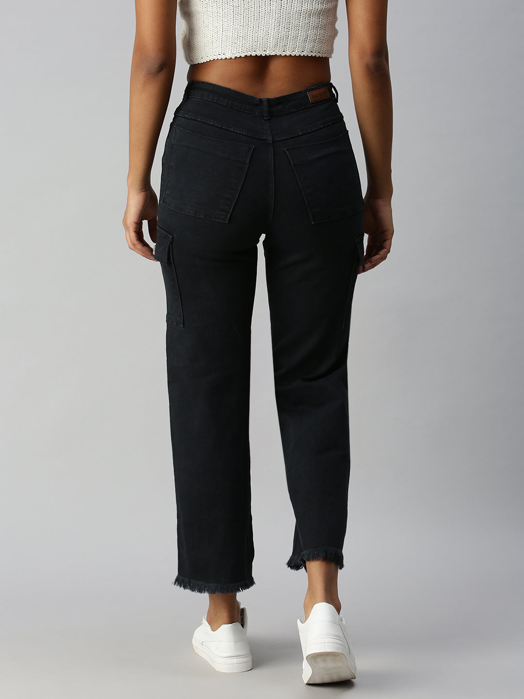 Grey Wide Leg High-Rise Stretchable Jeans