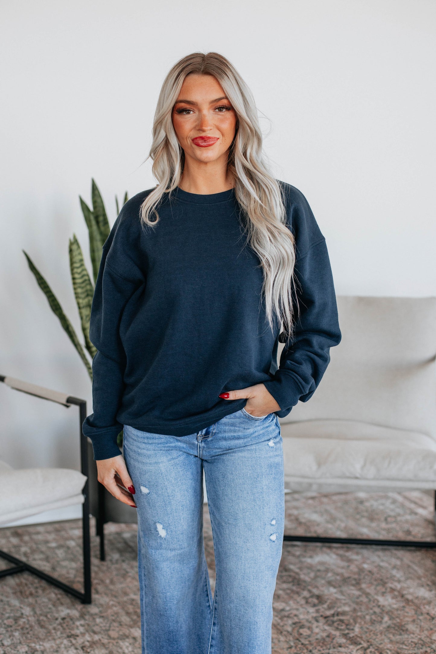 Jandi Lounge Crewneck - Navy