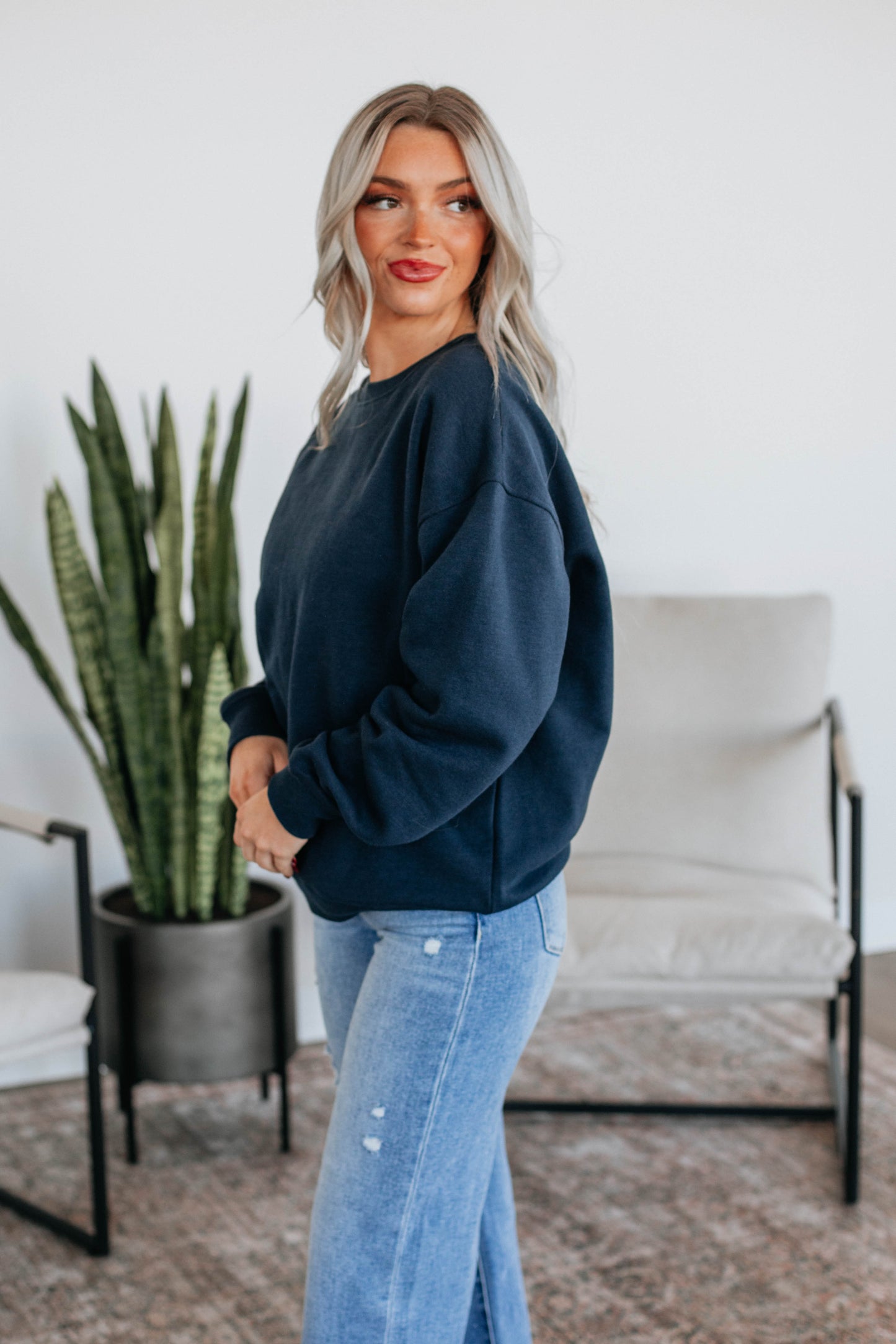 Jandi Lounge Crewneck - Navy