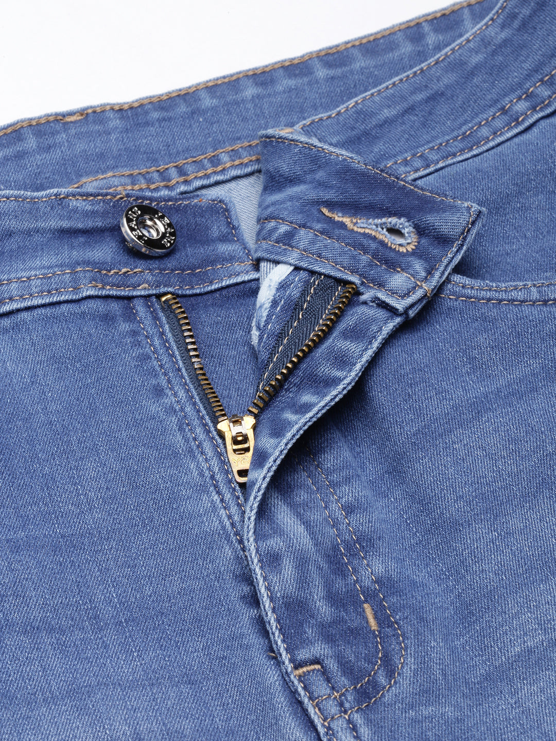 Blue Skinny Fit Light Fade Embellished Stretchable Jeans