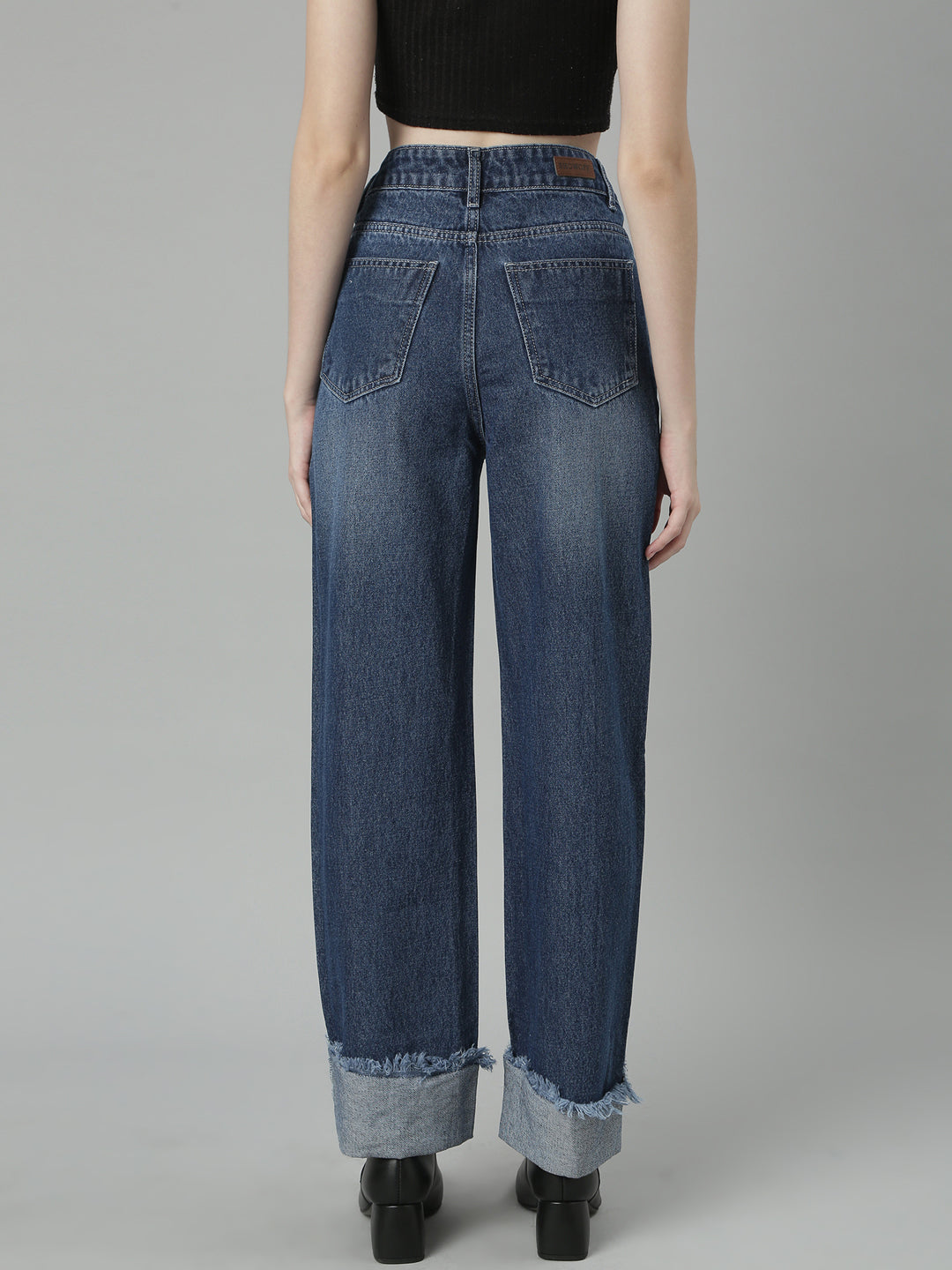 Blue Jean Straight Fit Light Fade Acid Wash Jeans