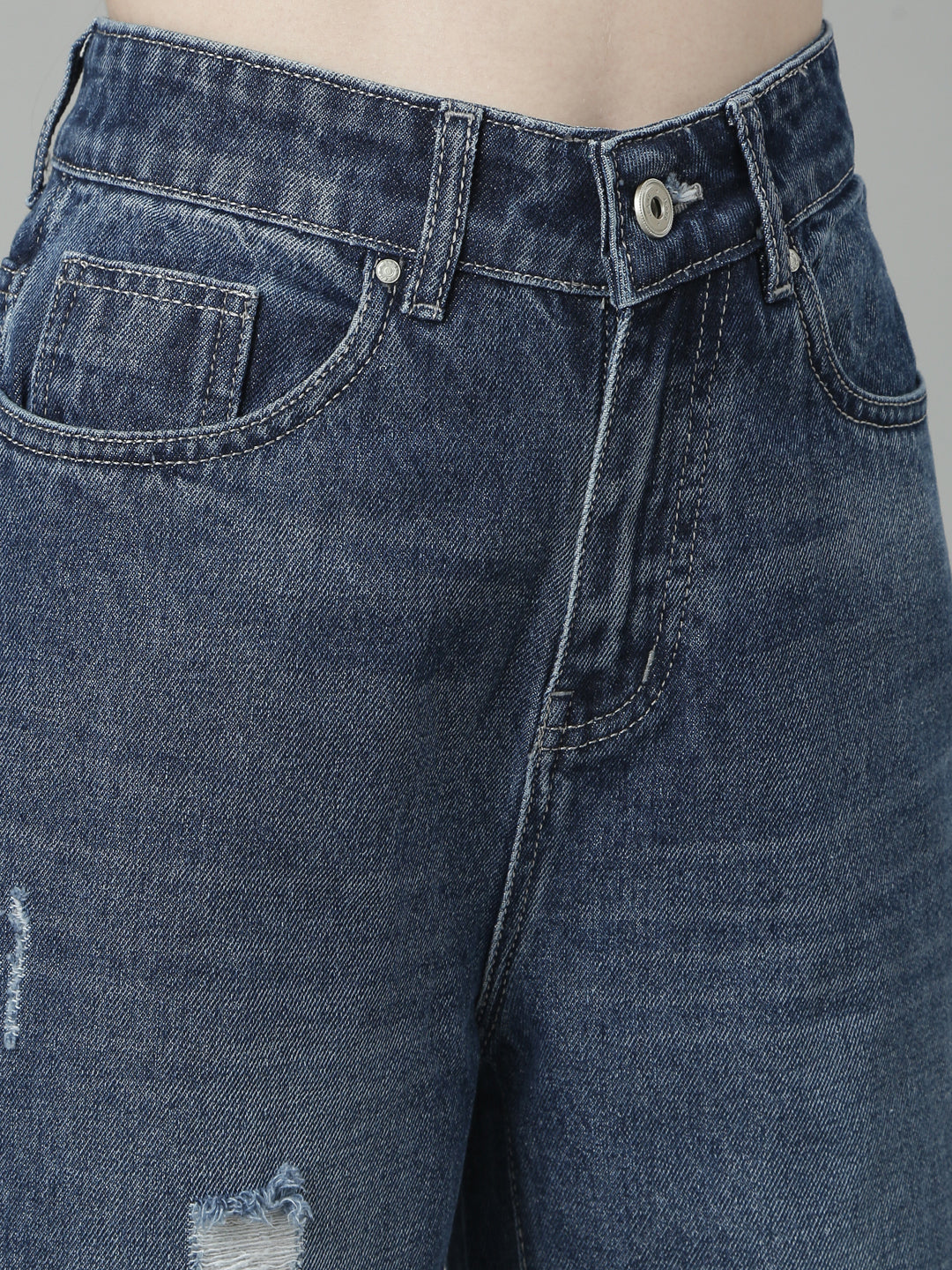 Blue Jean Straight Fit Light Fade Acid Wash Jeans