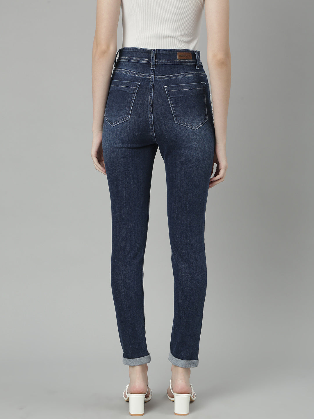 Navy Blue Jean Slim Fit Light Fade Stretchable Jeans