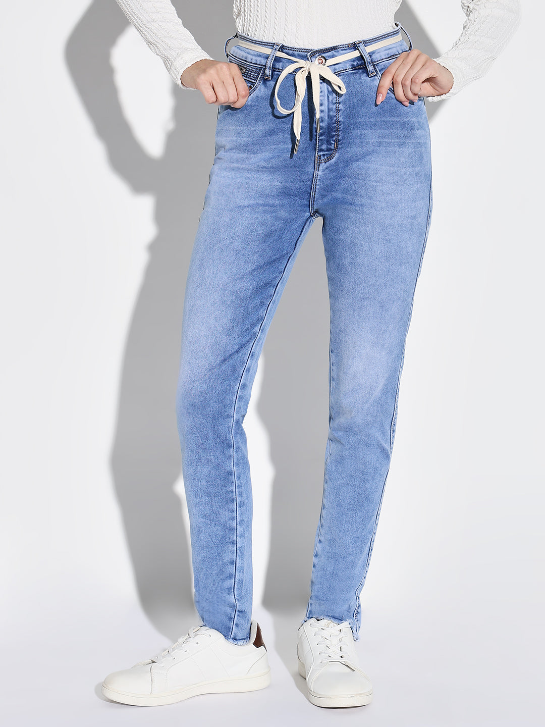 Blue Cotton Comfort Slim Fit Heavy Fade Jeans