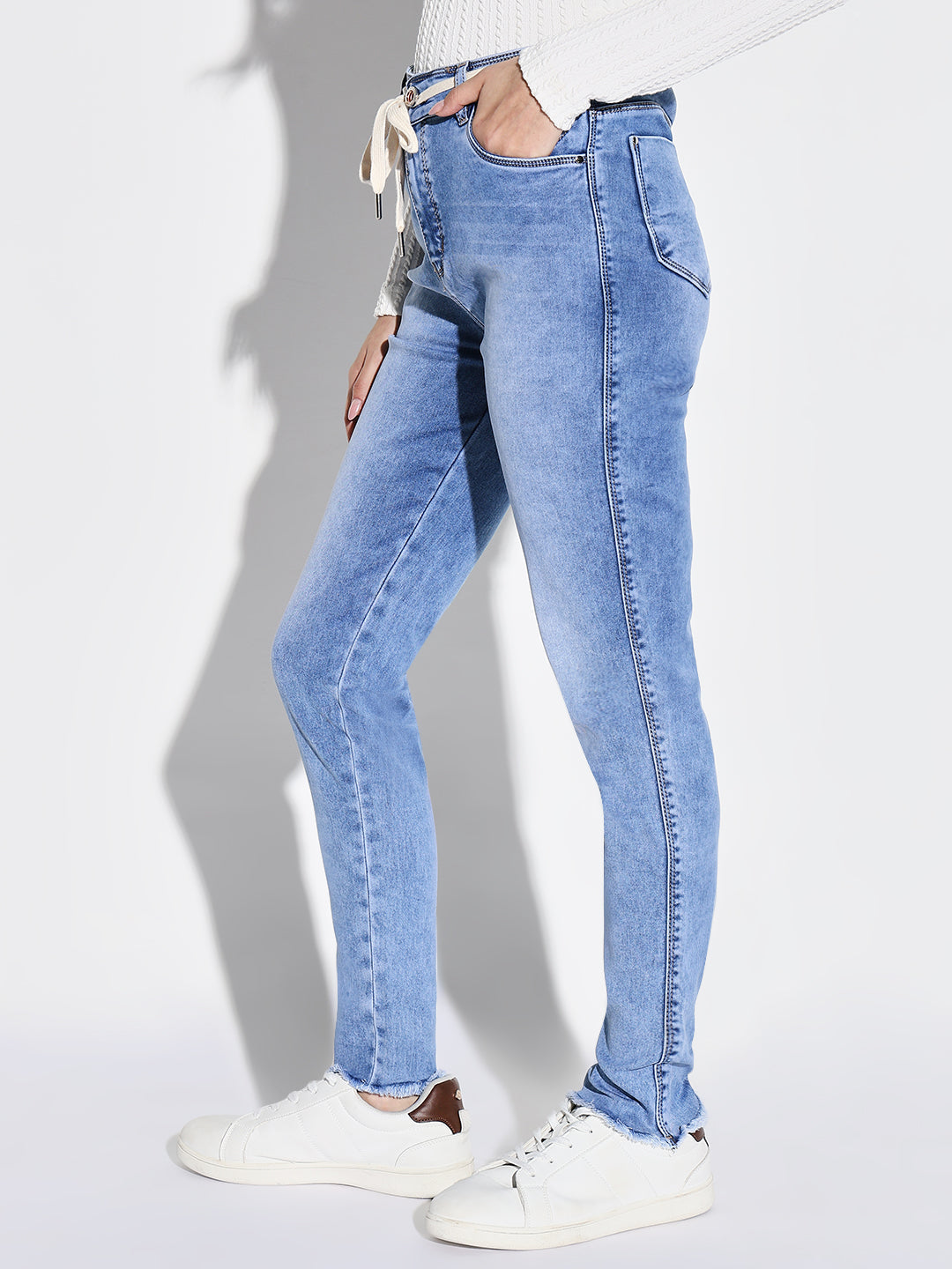Blue Cotton Comfort Slim Fit Heavy Fade Jeans
