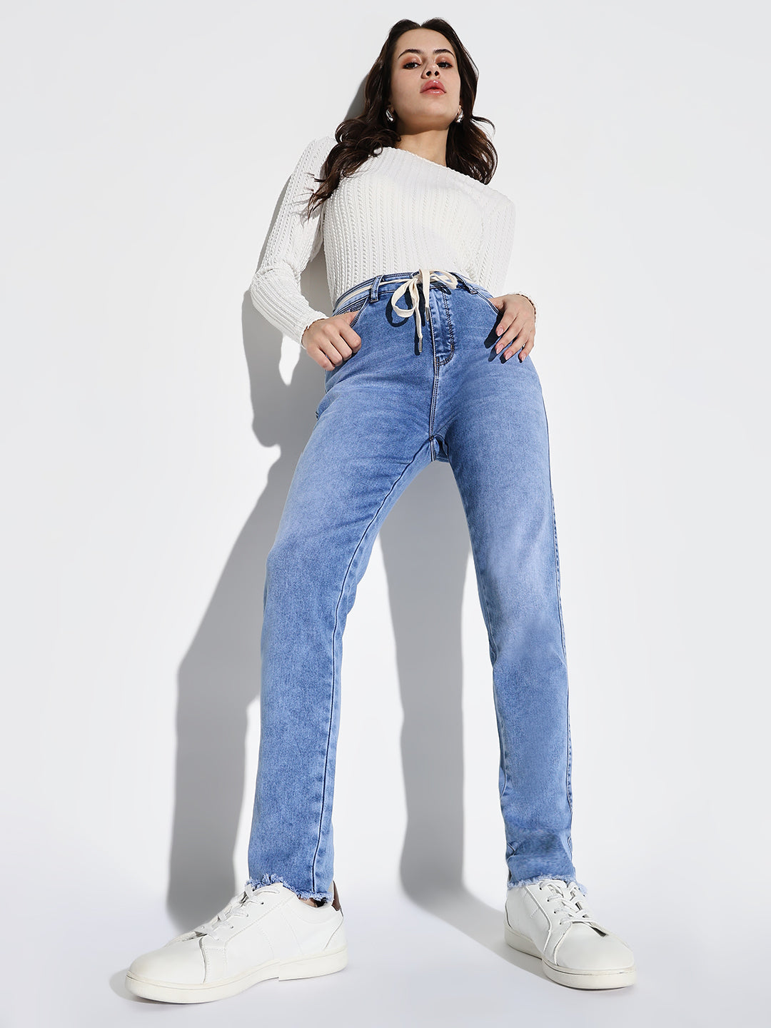 Blue Cotton Comfort Slim Fit Heavy Fade Jeans
