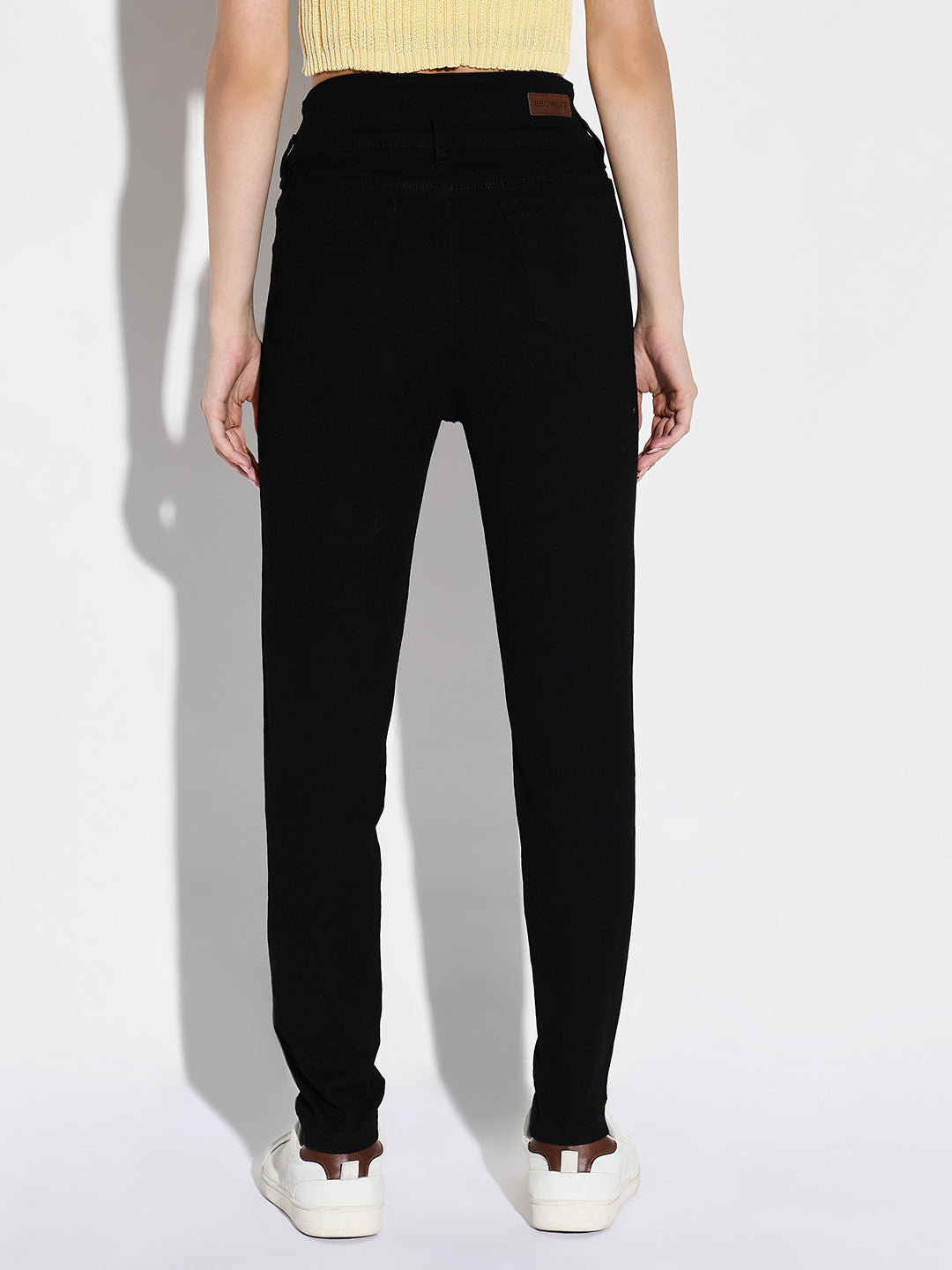 Black Comfort Slim Fit Acid Wash Stretchable Jeans