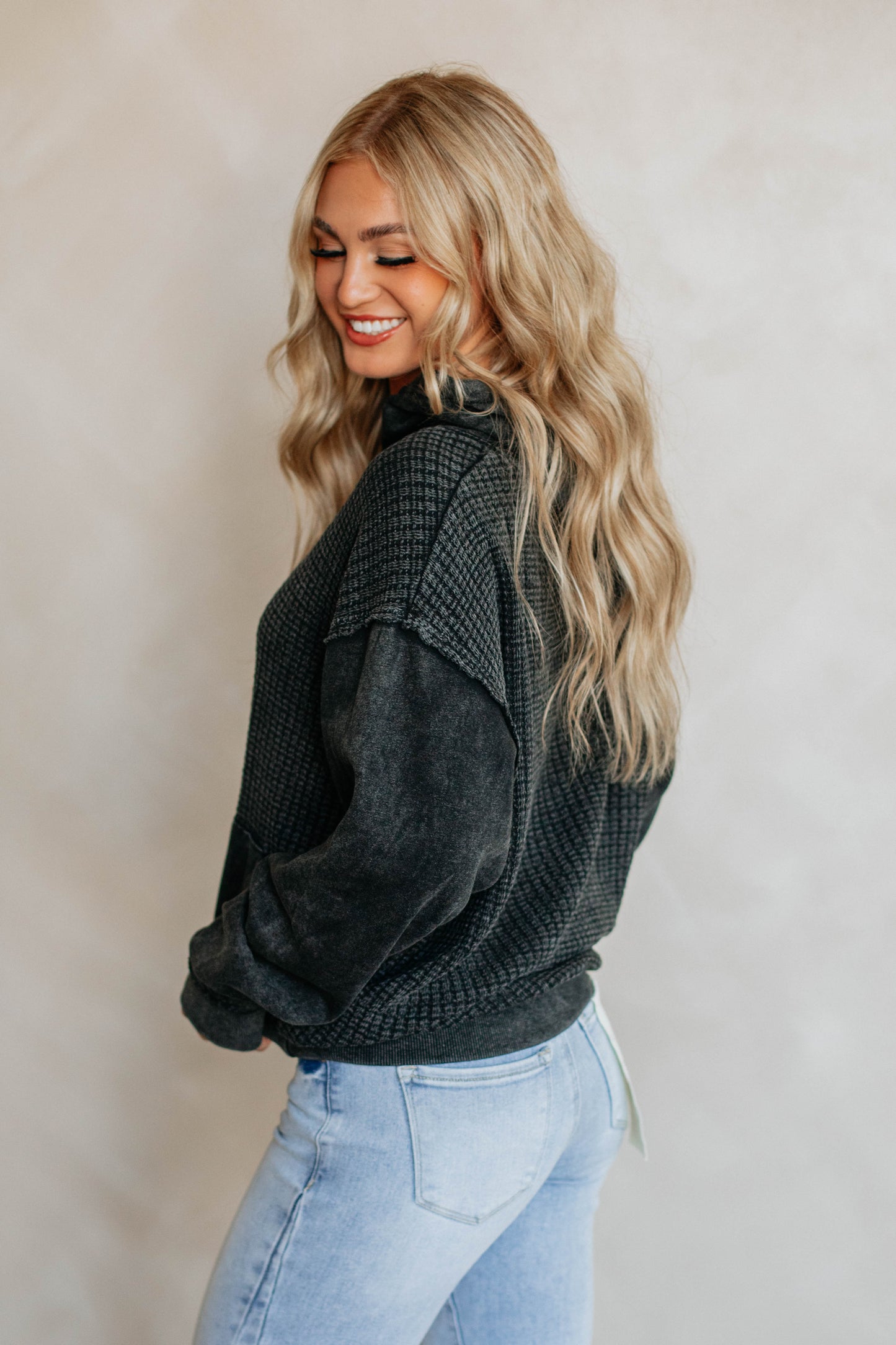 Avie Waffle Knit Pullover